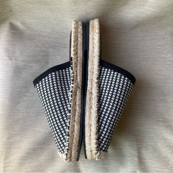 VIVAIA Sz 37 Sherly Slip On Mini Houndstooth Espadrille Soles Clogs Mules - Picture 7 of 10